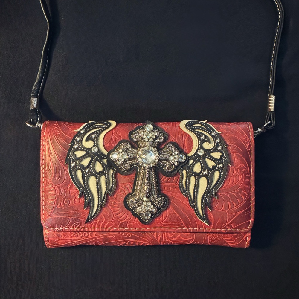 Red Leather Biker Wallet/Purse
